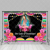 Aperturee - Aperturee Floral Lady Of Guadalupe Happy Feast Day Backdrop